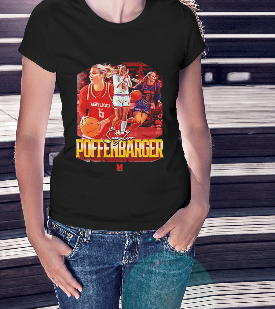 Saylor Poffenbarger Maryland Basketball Player 6 Collage T-Shirt