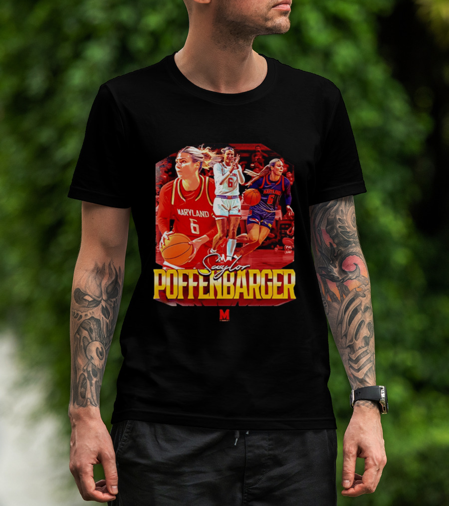 Saylor Poffenbarger Maryland Basketball Player 6 Collage T-Shirt