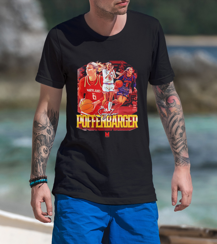 Saylor Poffenbarger Maryland Basketball Player 6 Collage T-Shirt