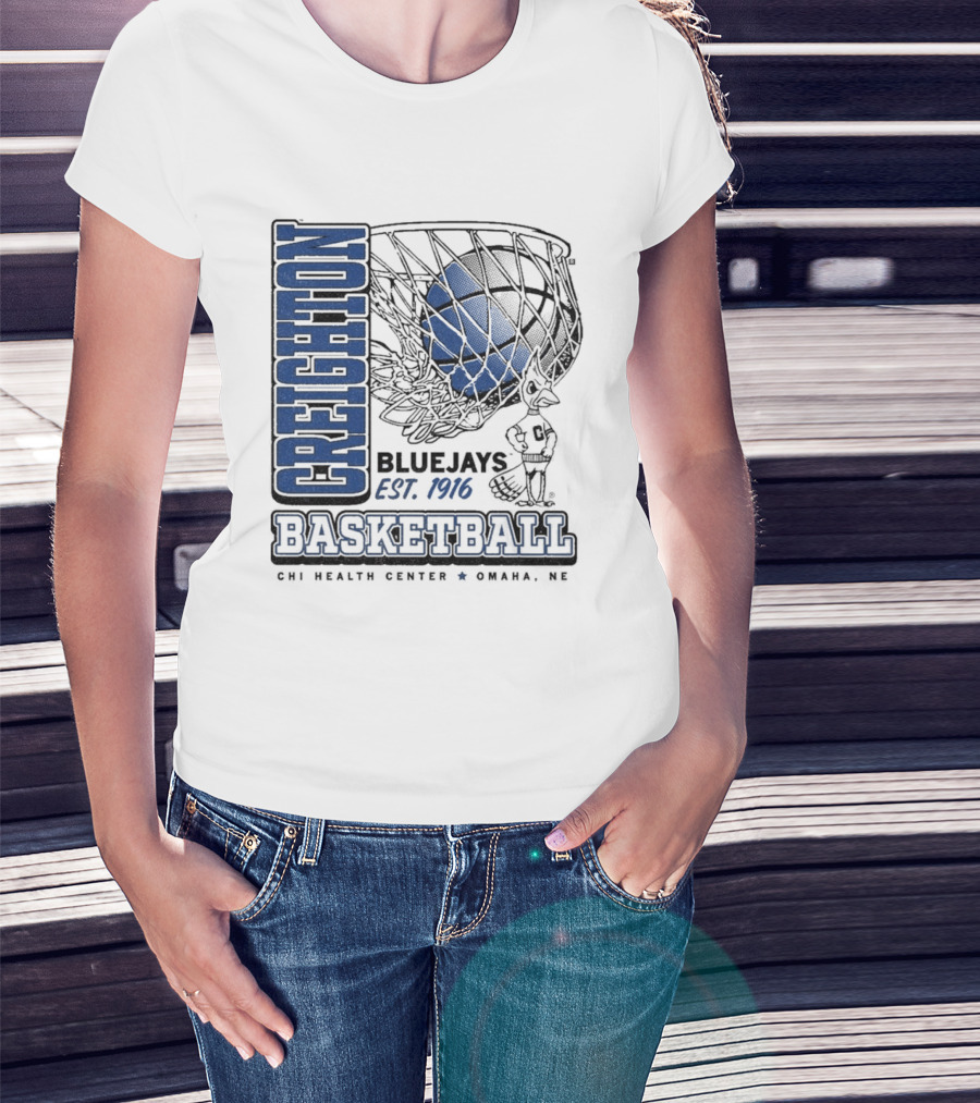 Creighton Bluejays Basketball Est. 1916 CHI Health Center Omaha NE T-Shirt