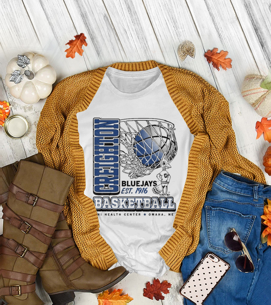 Creighton Bluejays Basketball Est. 1916 CHI Health Center Omaha NE T-Shirt