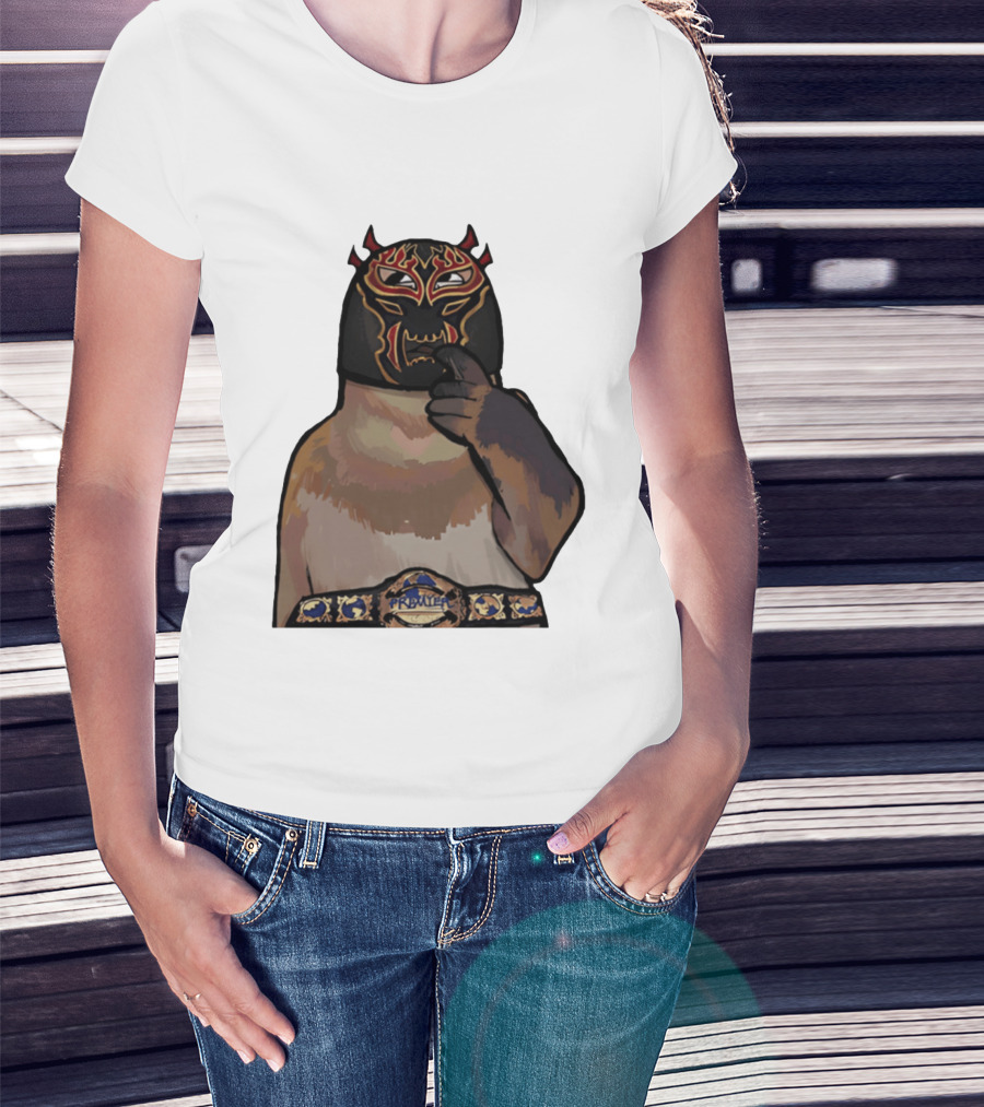 PrawTel Wrestling Champion Luchador Masked Monkey T-Shirt