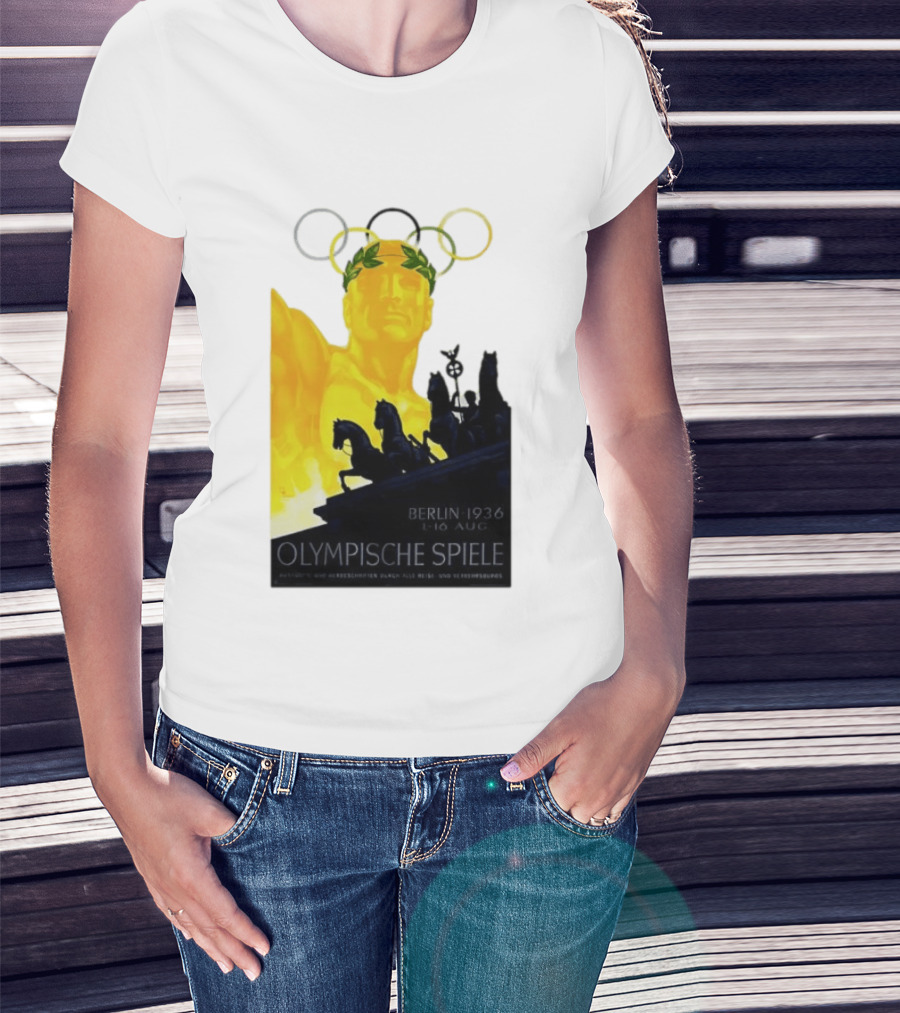 Berlin 1936 1 16 Aug Olympische Spiele Olympische Ringe Quadriga T-Shirt