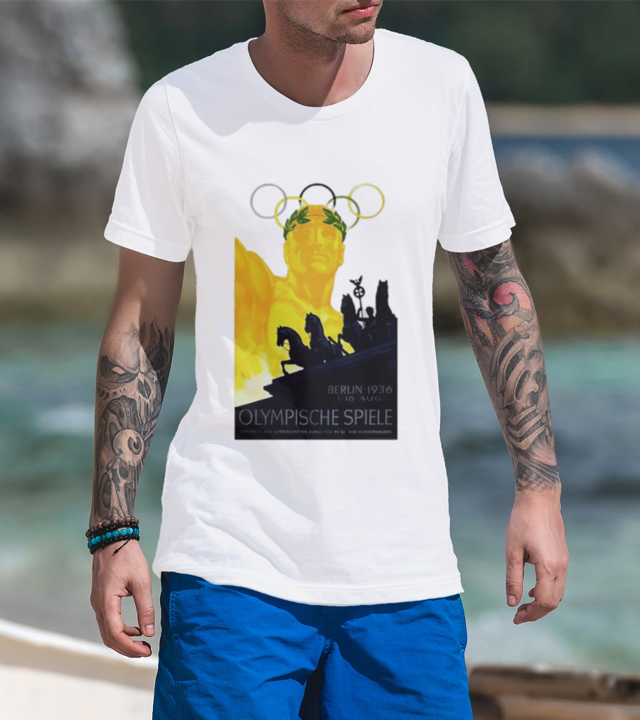Berlin 1936 1 16 Aug Olympische Spiele Olympische Ringe Quadriga T-Shirt