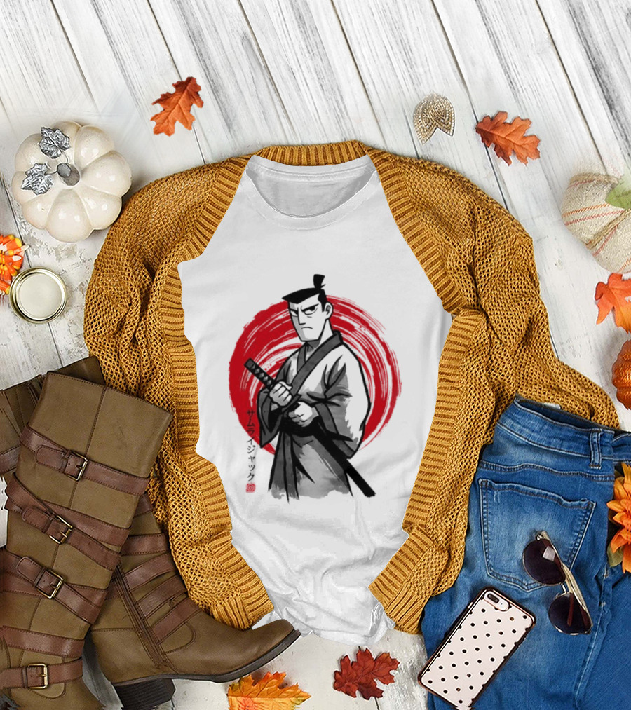 Samurai Jack Sumi e Art Red Circle Japanese Kanji T-Shirt