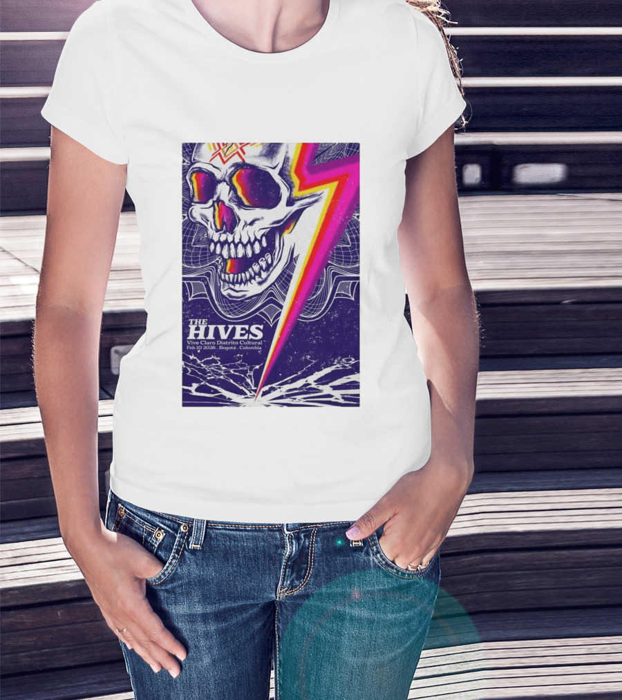 The Hives Vive Claro Distrito Cultural Bogotá Skull Lightning Feb 10 2026 T-Shirt