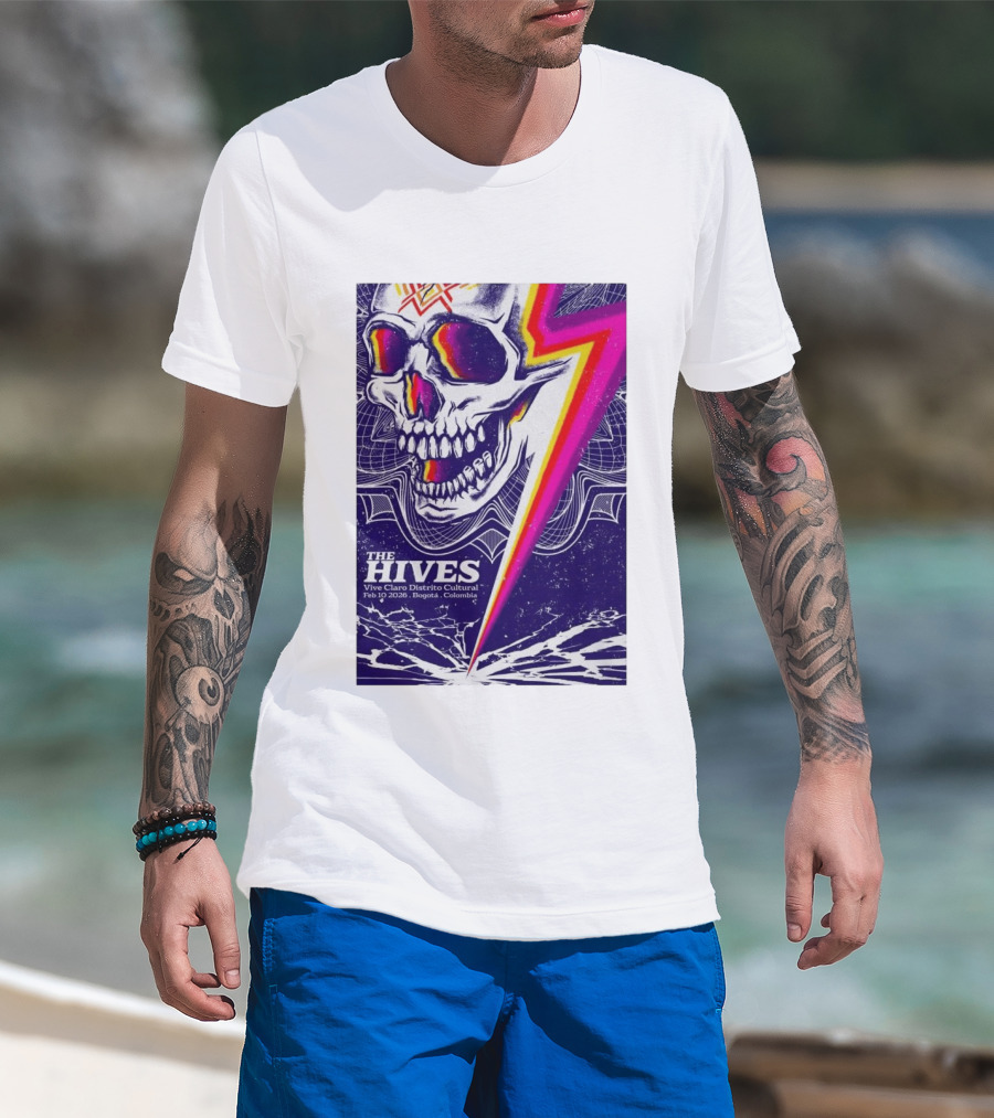 The Hives Vive Claro Distrito Cultural Bogotá Skull Lightning Feb 10 2026 T-Shirt