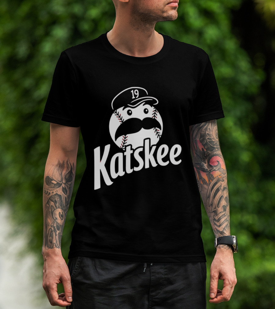 Katskee 19 Baseball Mustache Character With Nebraska T-Shirt