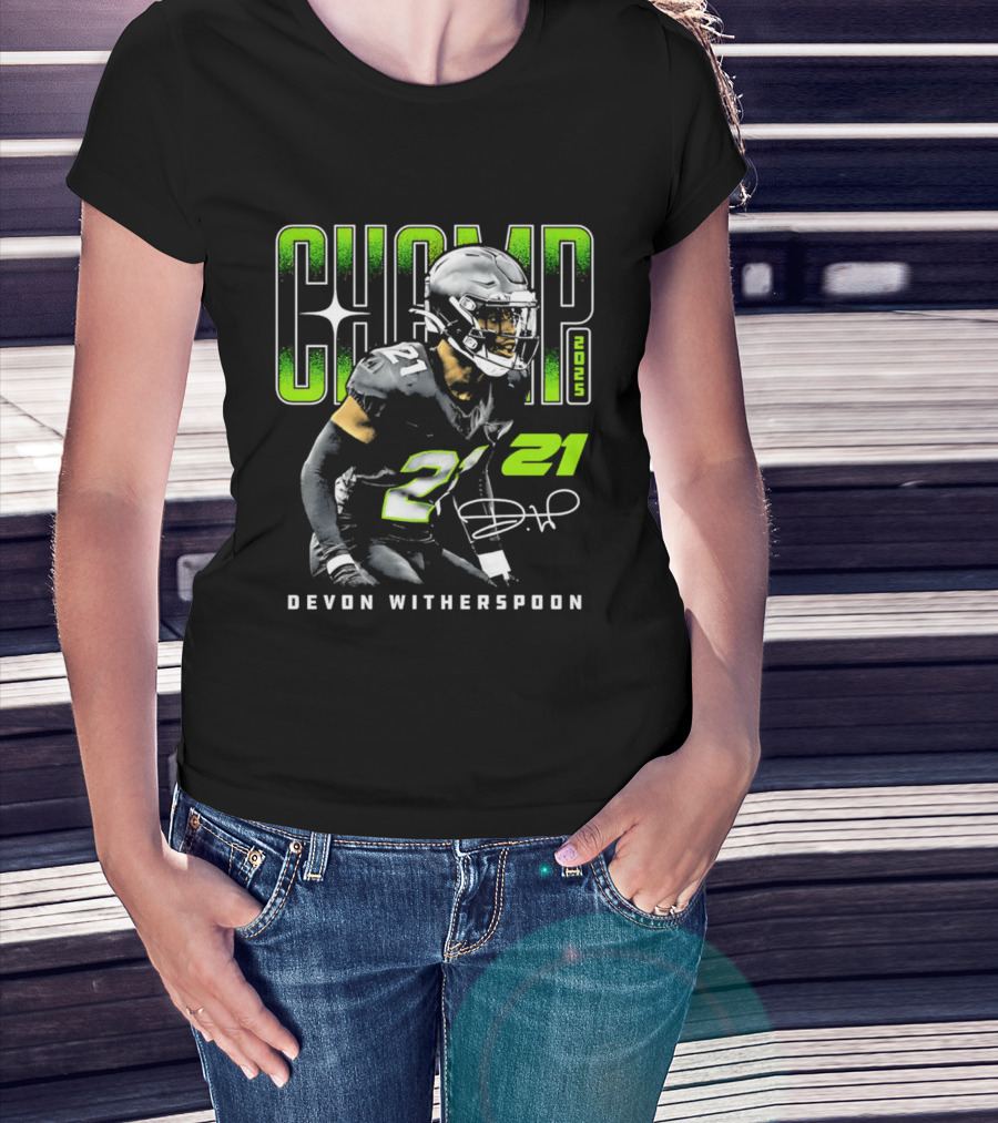 Devon Witherspoon 21 Seattle Seahawks Champ 2025 T-Shirt
