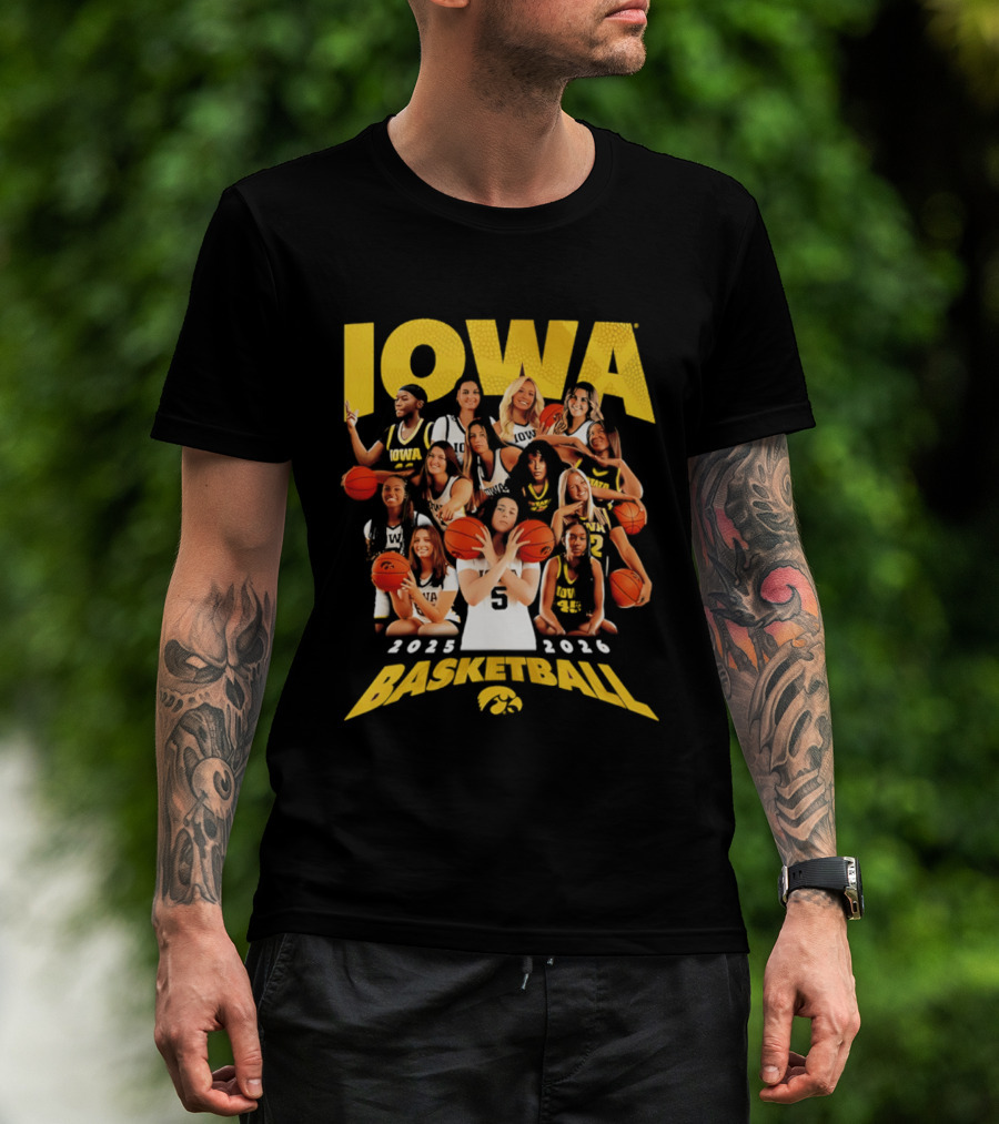 Iowa Women's Basketball Team 2025 2026 Collage T-Shirt