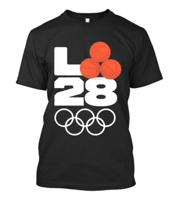 LA28 Basketball Olympic Rings NBA All Star Mitchell Ness Los Angeles T-Shirt