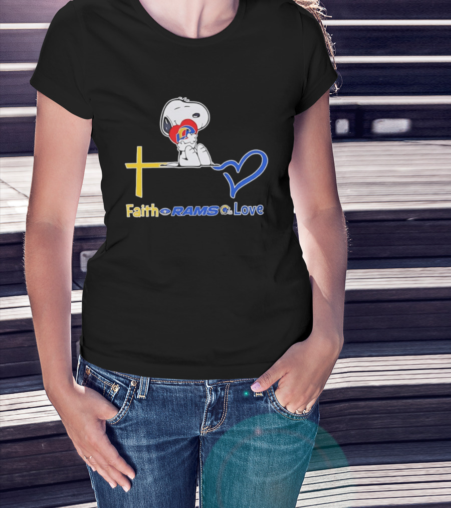 Faith Rams Love Snoopy Peanuts Los Angeles T-Shirt