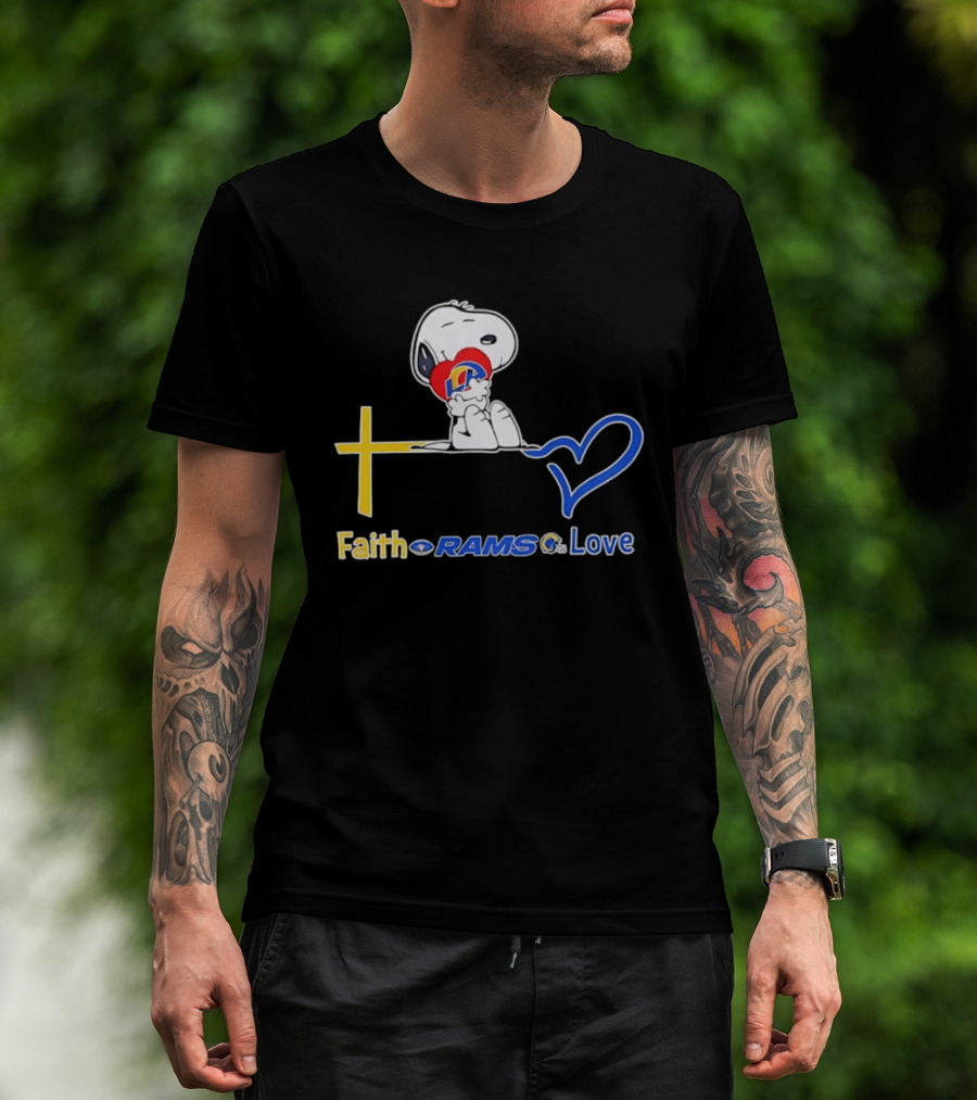 Faith Rams Love Snoopy Peanuts Los Angeles T-Shirt