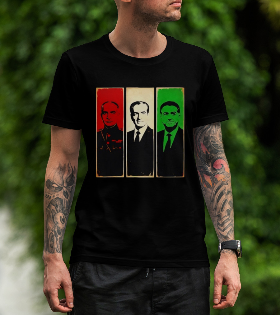 Pahlavi Kings Of Iran Reza Mohammad Reza Iran Flag T-Shirt
