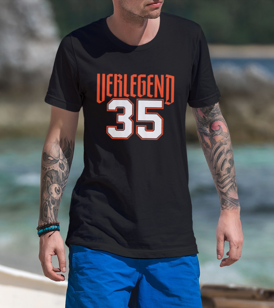 Verlegend 35 Detroit Tigers Justin Verlander Pitcher T-Shirt