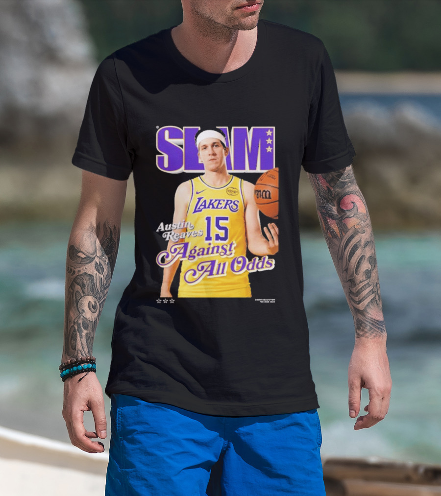 SLAM Cover Austin Reaves Against All Odds Los Angeles Lakers NBA T-Shirt