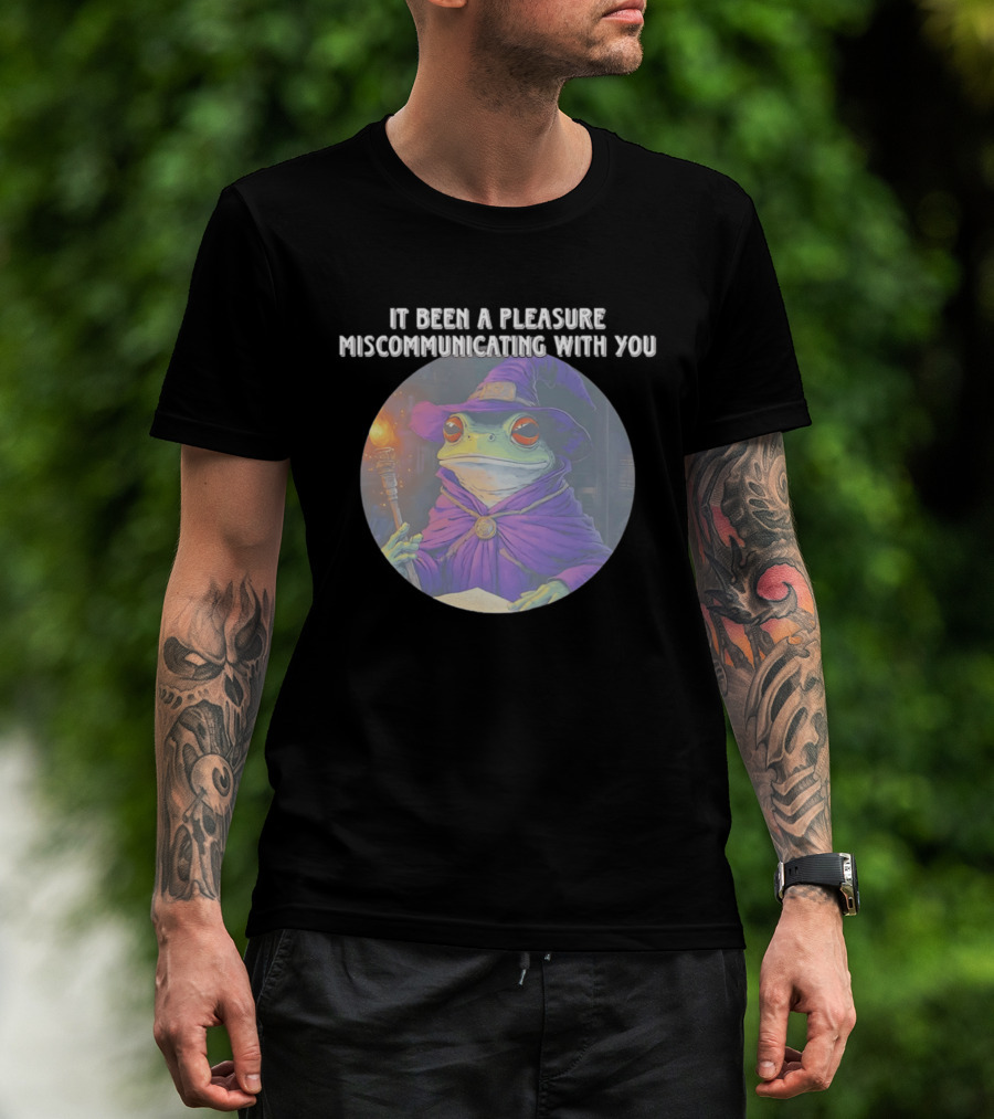 Pleasure Miscommunicating With You Wizard Frog In Purple Robe And Hat T-Shirt