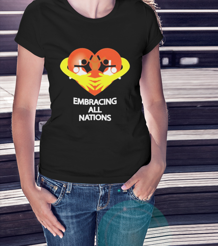 Embracing All Nations Heart With Unity And Yellow Arms T-Shirt