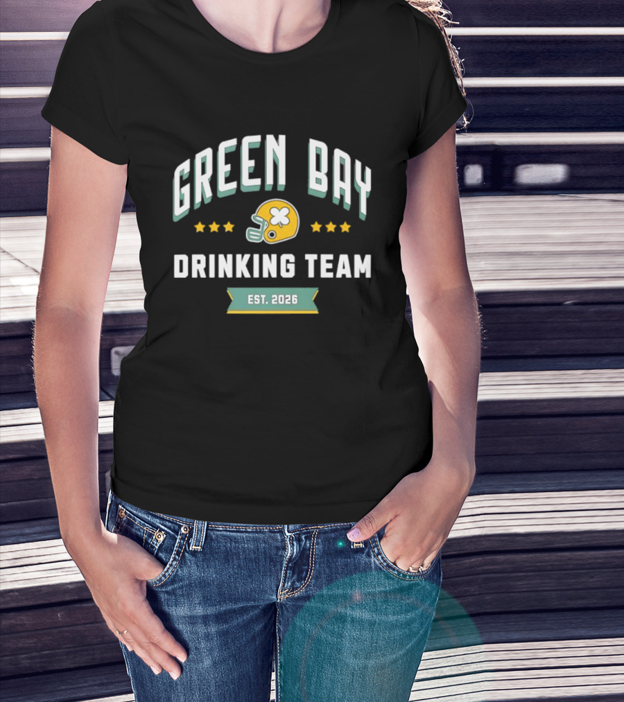 Green Bay Drinking Team Est 2026 Helmet Stars T-Shirt