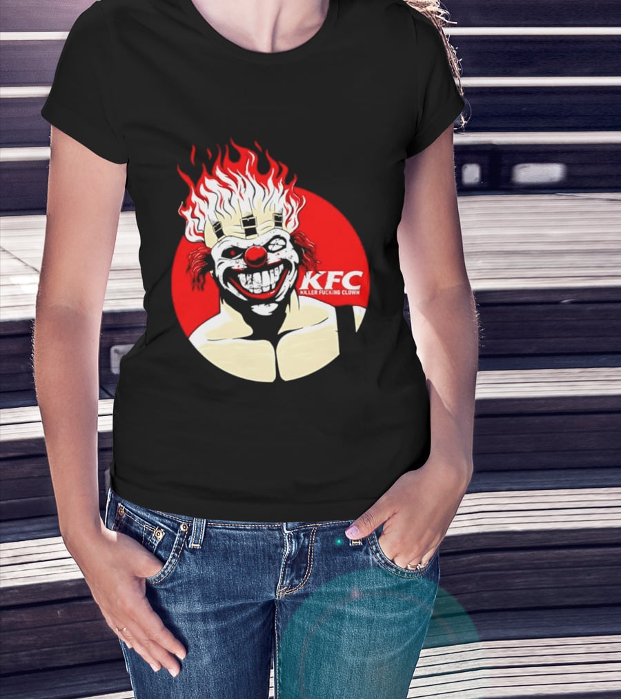 KFC Killer Clown Flaming Hair Grinning Face T-Shirt