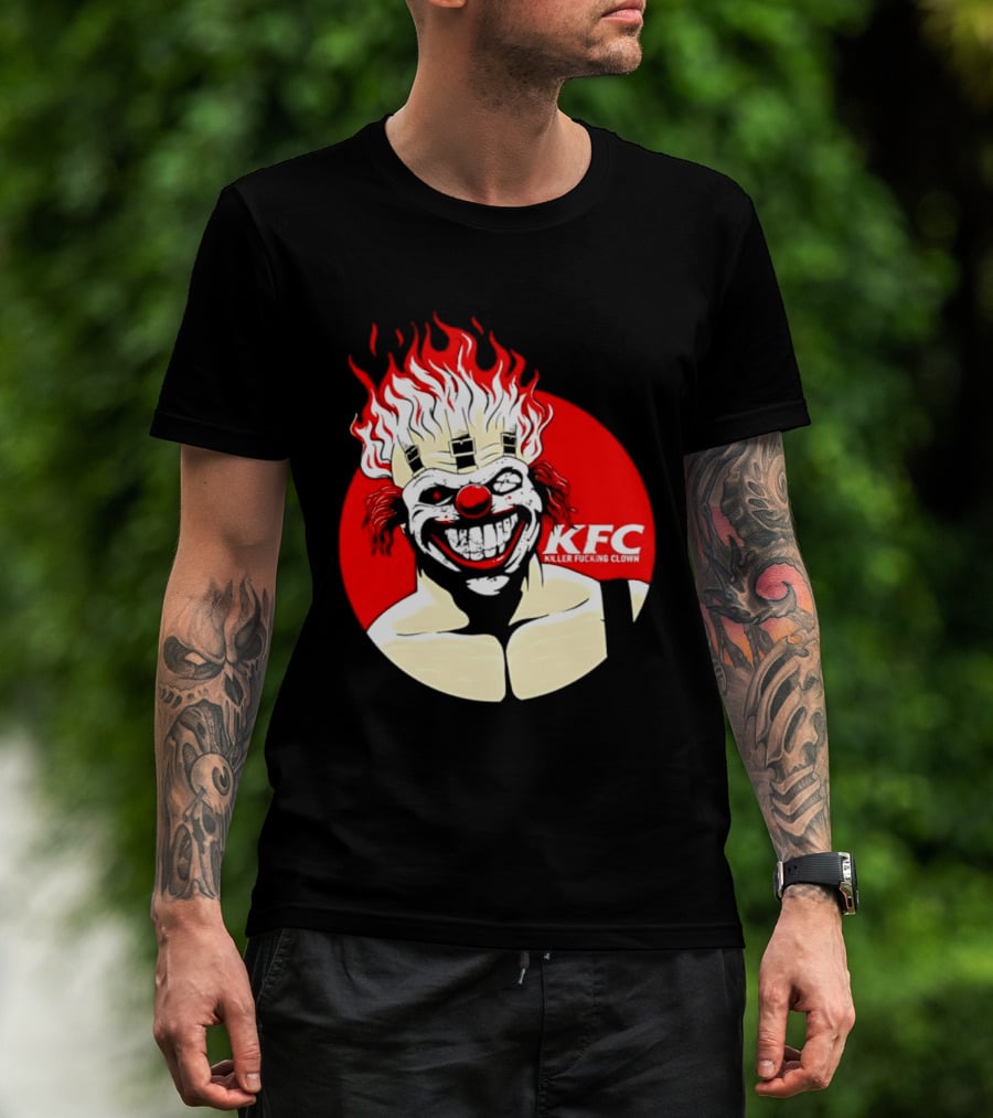 KFC Killer Clown Flaming Hair Grinning Face T-Shirt