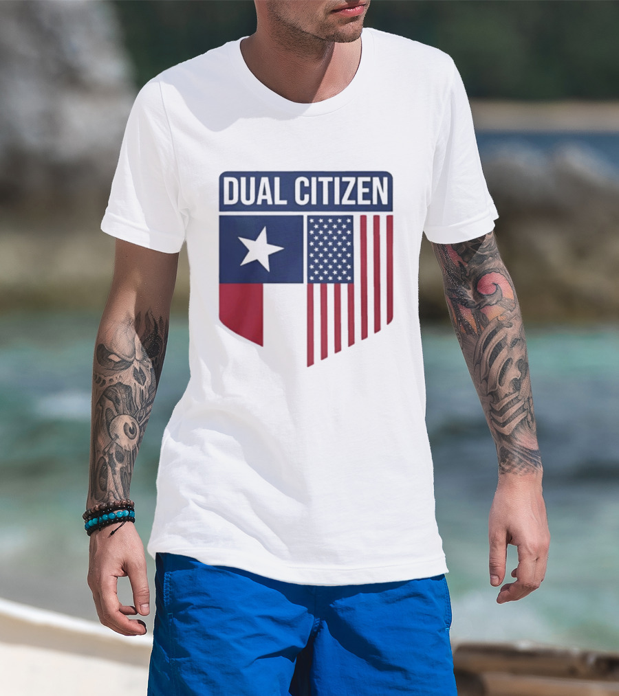 Texas Dual Citizen State Flag Star And Stripes T-Shirt