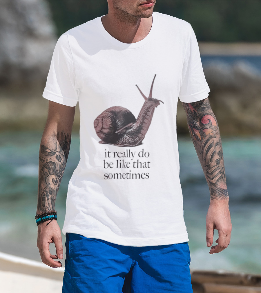 It Really Do Be Like That Sometimes Brown Garden Snail Mood T-Shirt