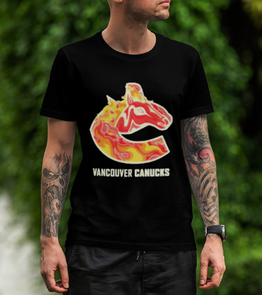 Vancouver Canucks Lunar New Year 2026 Horse Flaming T-Shirt