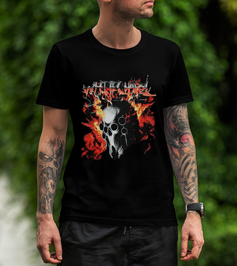 Whitechapel Inferno Skull Flames Grunge T-Shirt