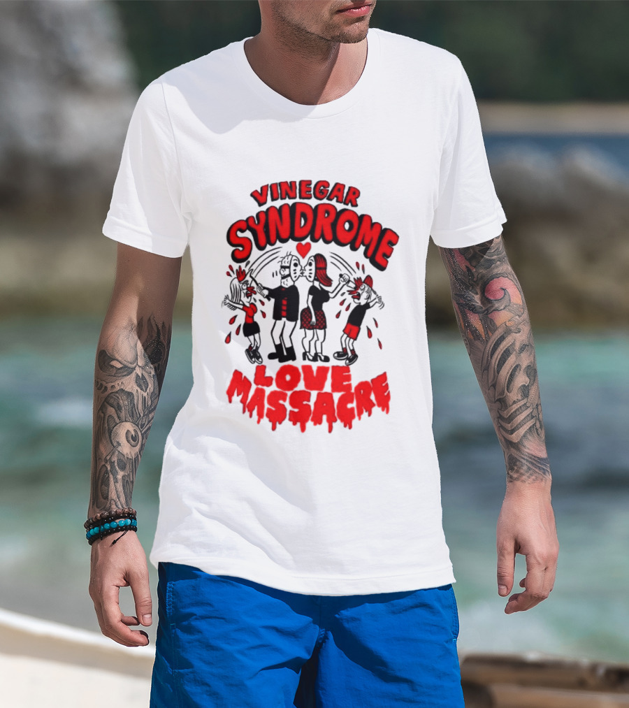 Vinegar Syndrome Love Massacre Retro Horror Comic T-Shirt