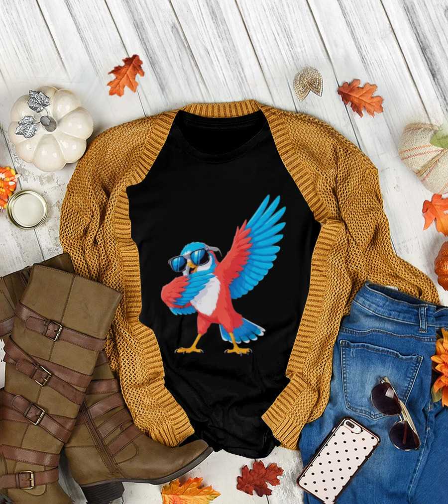 Sea Hawk Bird Dabbing with Sunglasses T-Shirt