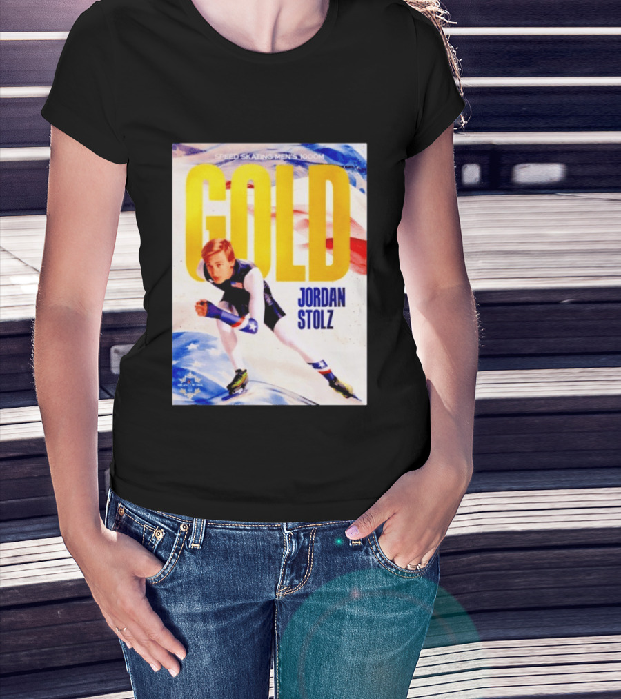 Speed Skating Men's 1000m Gold Jordan Stolz Milan Cortina 2026 T-Shirt