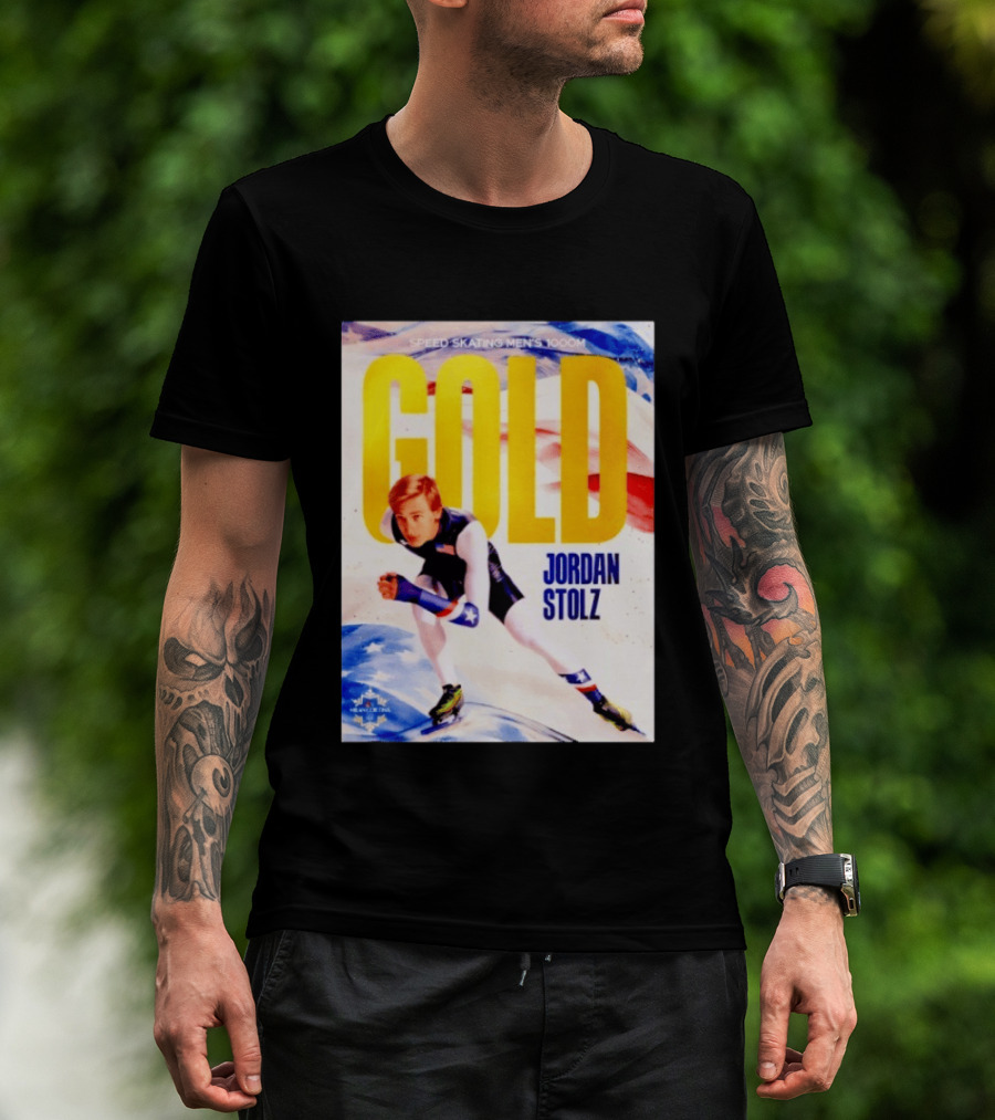 Speed Skating Men's 1000m Gold Jordan Stolz Milan Cortina 2026 T-Shirt