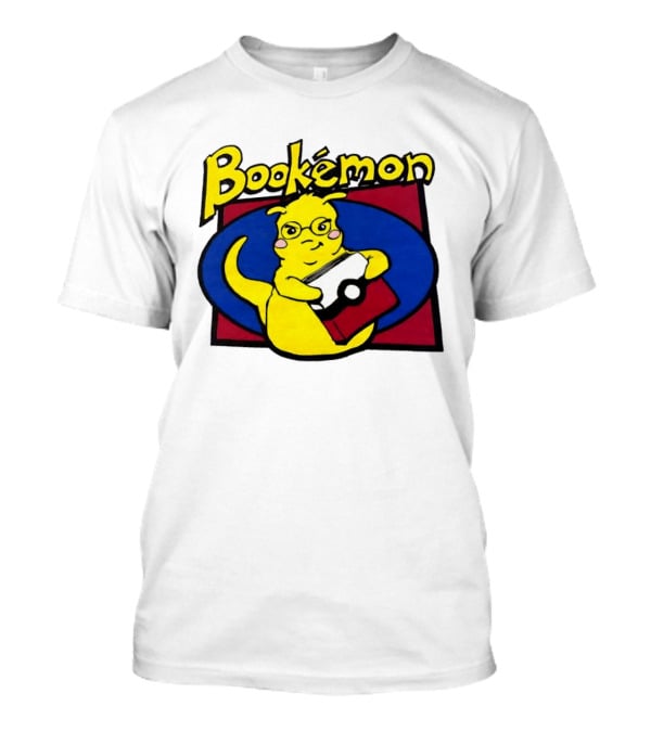 Bookemon Pikachu With Book And Pokeball T-Shirt