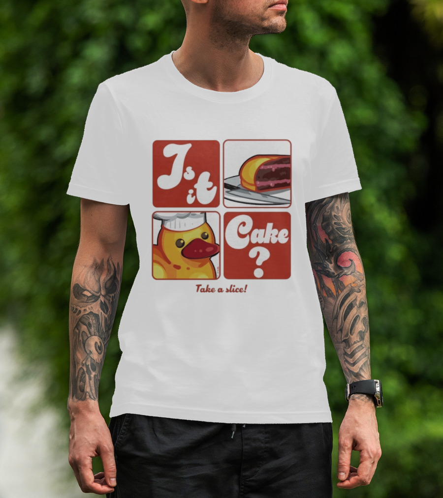 Is It Cake Rubber Ducky Chef Puzzle Blocks T-Shirt