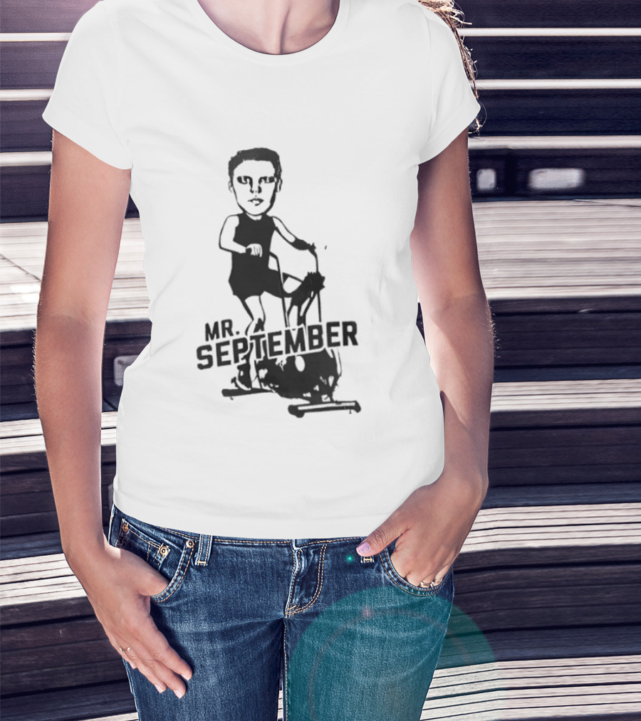 Mr September Stationary Bike Sketch T-Shirt