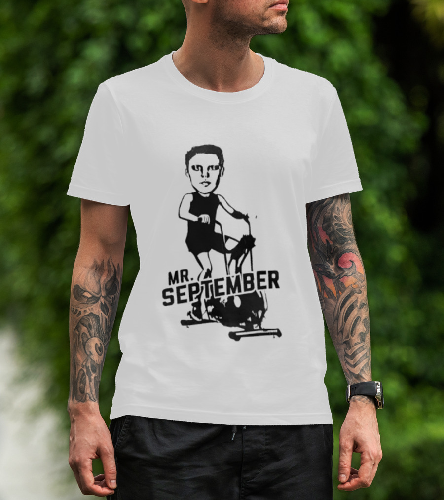 Mr September Stationary Bike Sketch T-Shirt