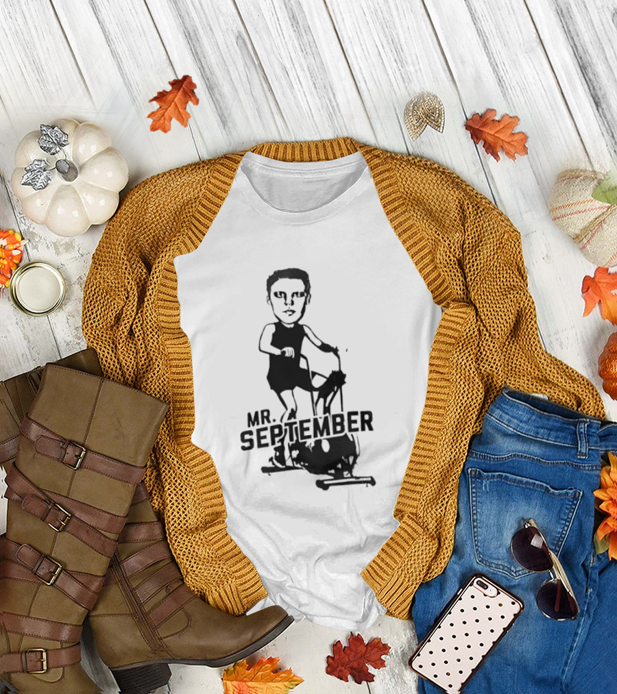 Mr September Stationary Bike Sketch T-Shirt