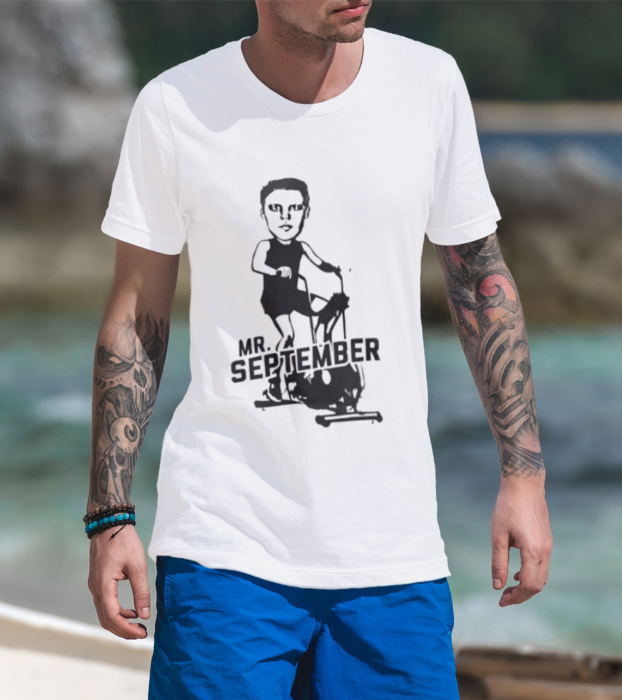 Mr September Stationary Bike Sketch T-Shirt