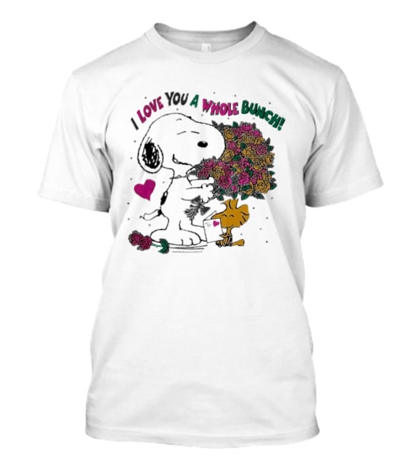 Snoopy I Love You A Whole Bunch Bouquet For Woodstock T-Shirt