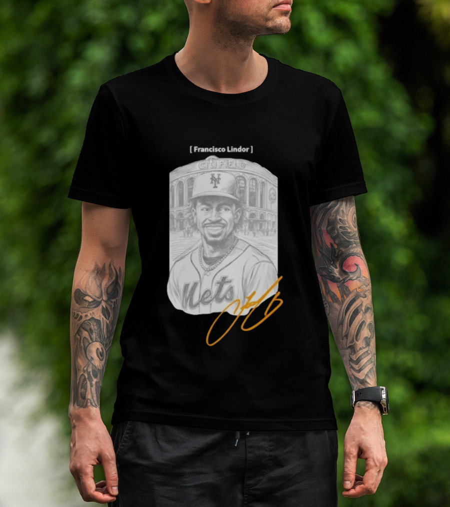 Francisco Lindor New York Mets Citi Field Signature T-Shirt