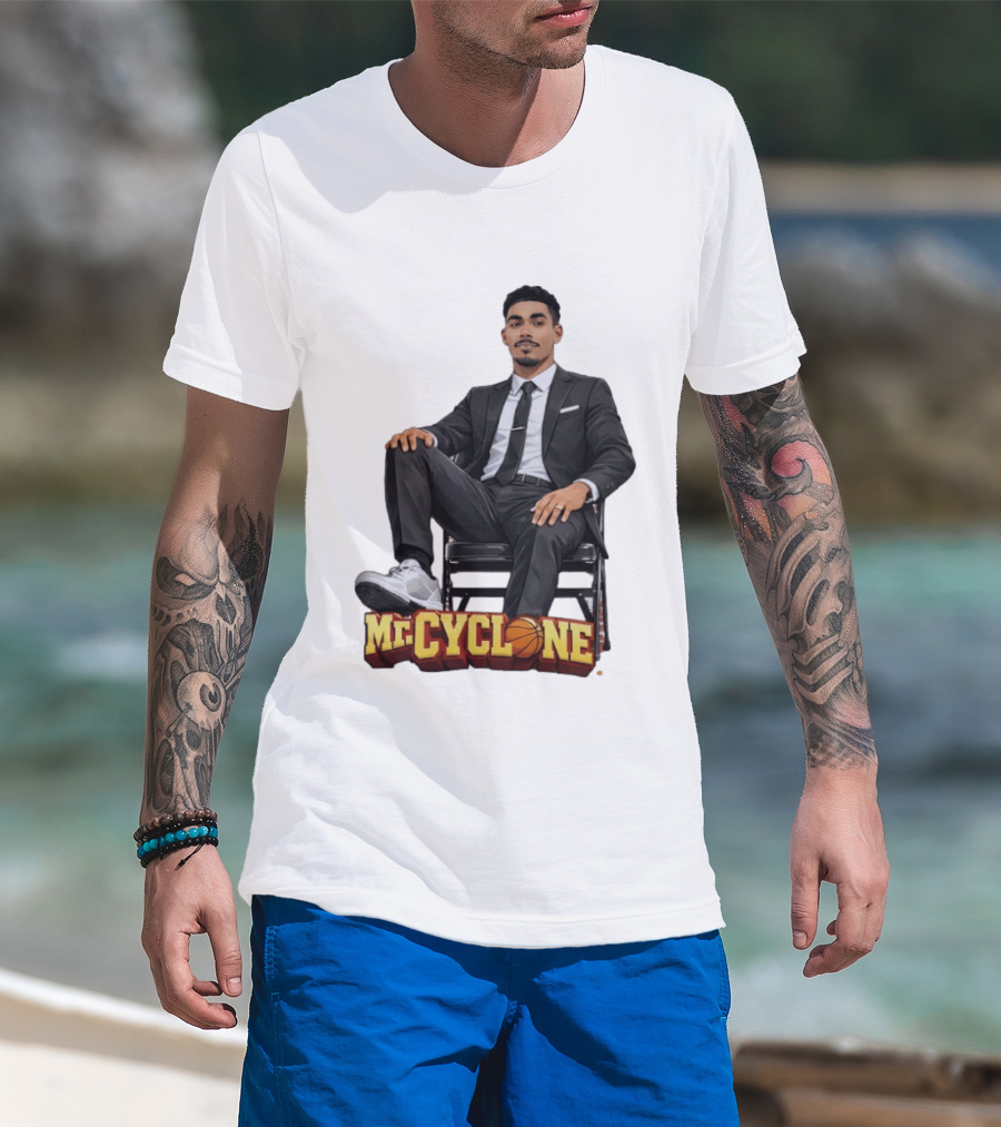 Mr Cyclone Tamin Lipsey In Suit On Chair Iowa State Cyclones T-Shirt
