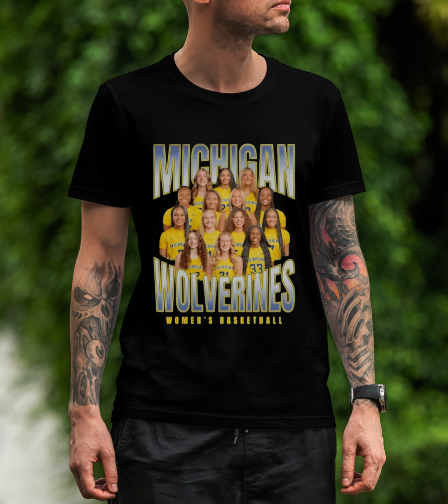 Michigan Wolverines Women's Basketball Team Photography T-Shirt