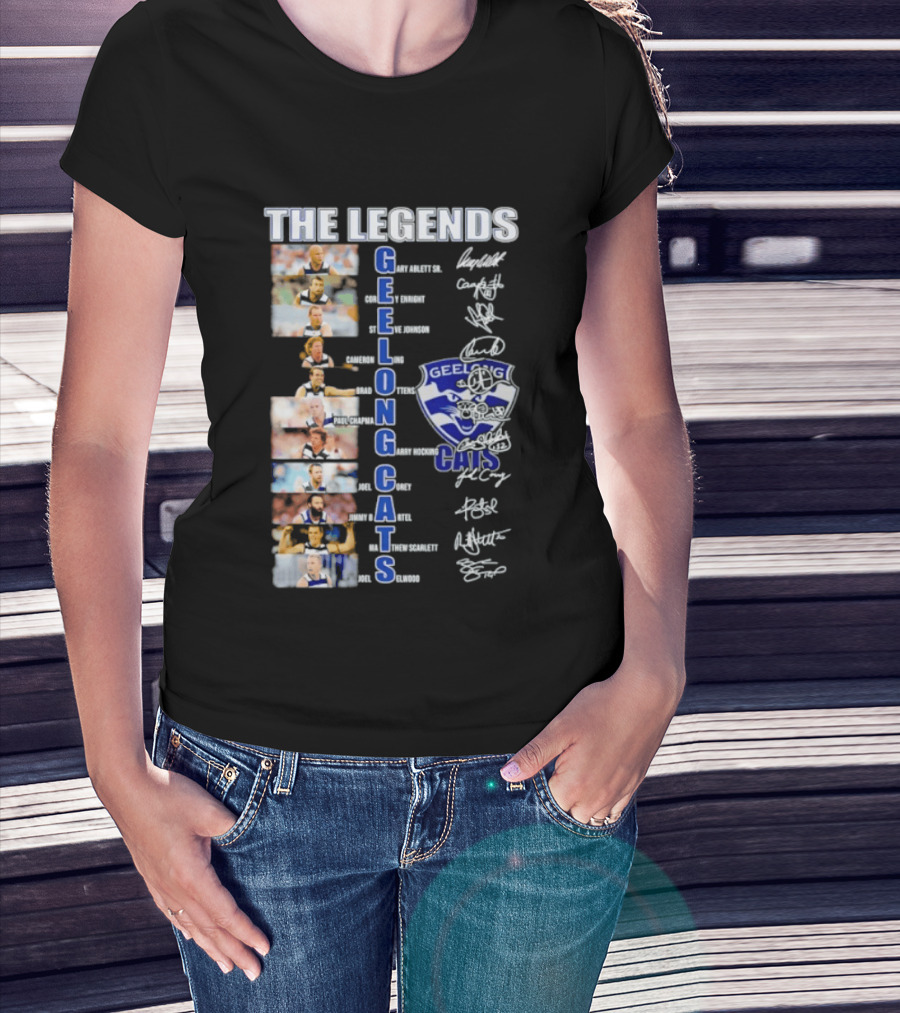 The Legends Of Geelong Cats Player Signatures And Iconic Players T-Shirt