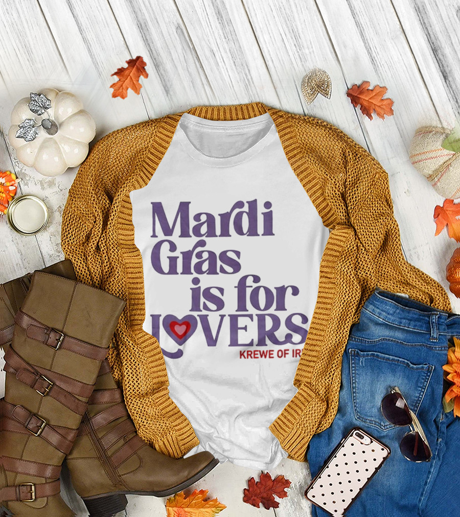 Mardi Gras is for Lovers Krewe of Iris Heart T-Shirt