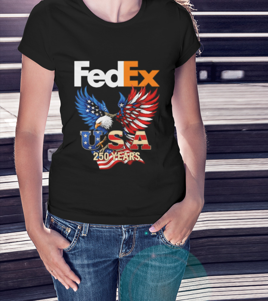 FedEx Eagle 250 Years USA Flag Patriotic Celebration T-Shirt
