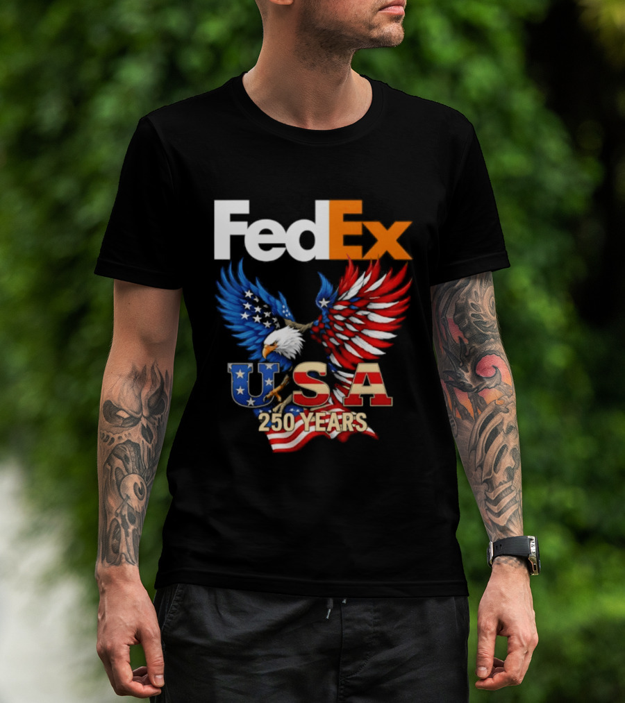 FedEx Eagle 250 Years USA Flag Patriotic Celebration T-Shirt
