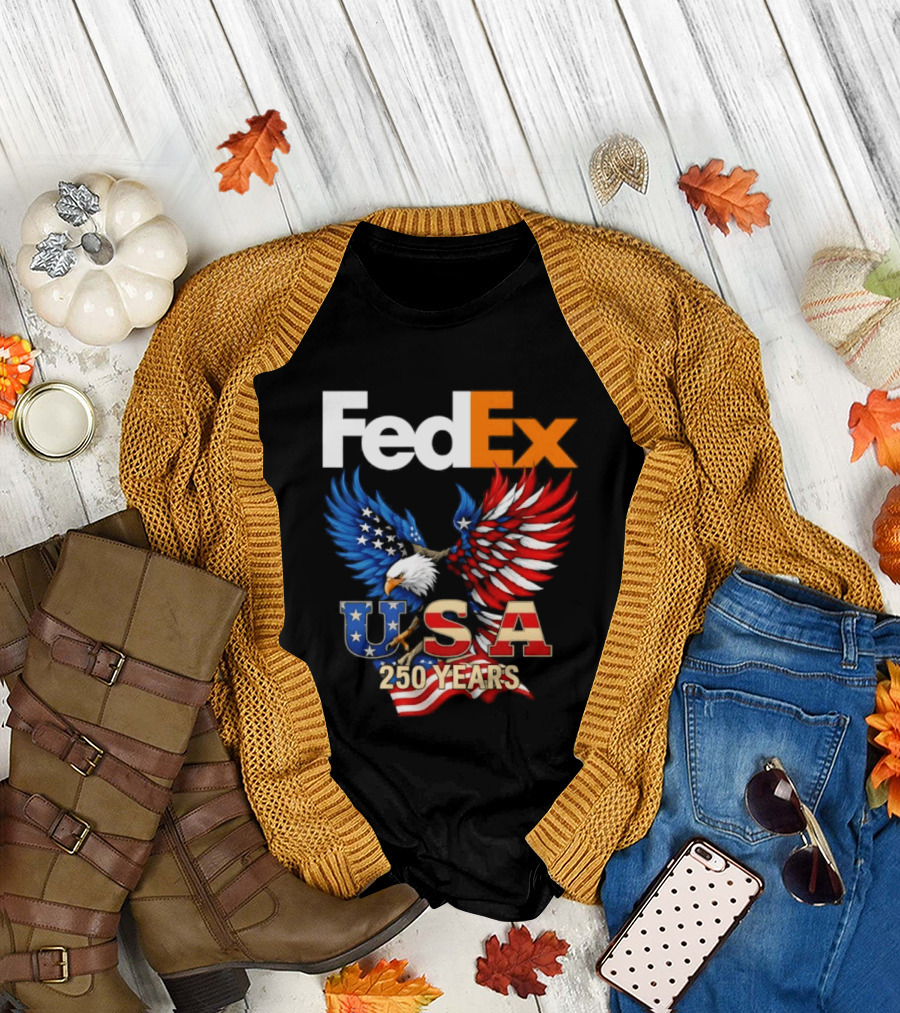 FedEx Eagle 250 Years USA Flag Patriotic Celebration T-Shirt