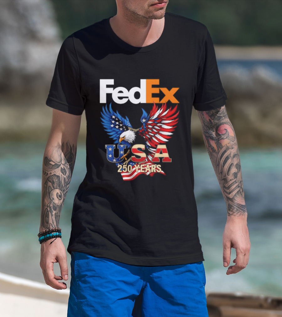 FedEx Eagle 250 Years USA Flag Patriotic Celebration T-Shirt