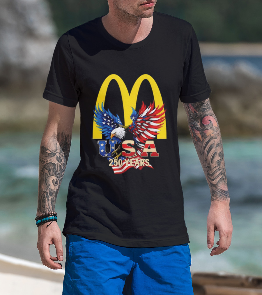 Eagle USA 250 Years McDonald's Flag Celebration T-Shirt